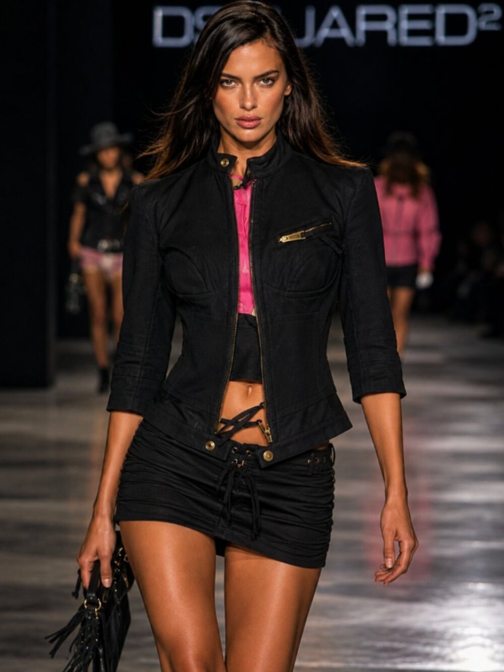 Dsquared jacket bustier in wool color Black size 38 IT.